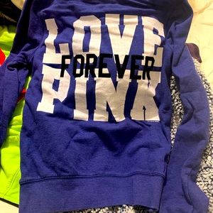 PINK Blue Zip Up Hoodie